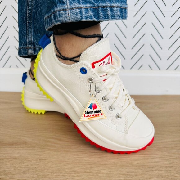 ❤️Converse Run Star Hike Ox Platform Sz 7 Women Shoes Beige Red Sneaker A08196C - Picture 3 of 12